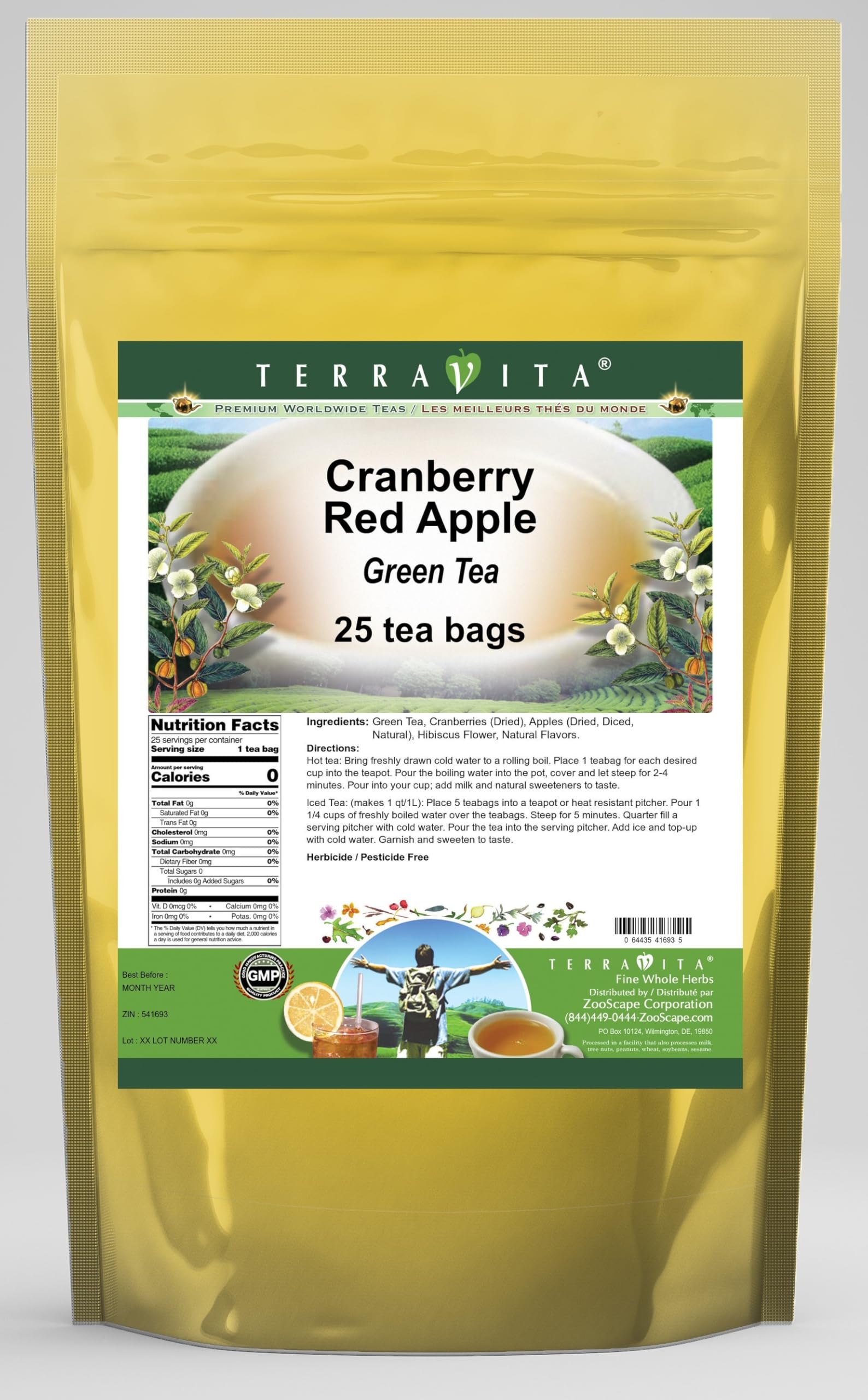 Amazon.com : Cranberry Red Apple Green Tea (25 tea bags, ZIN